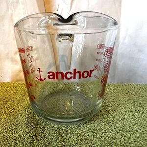 Anchor (Hocking) Vintage Clear Red‎ BIG NUMBERS Measuring 2 Cup 16 Oz Stackable!